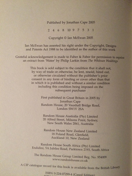 Saturday - Ian McEwan